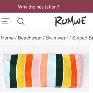 Striped tube top bikini